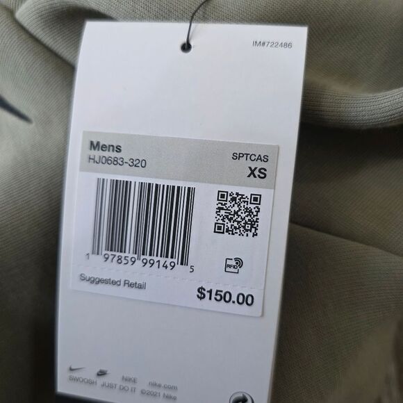 Nike Tech Fleece Oversized Pullover Hoodie Men's XS Light Army Grey HJ0683-320 - Picture 11 of 12